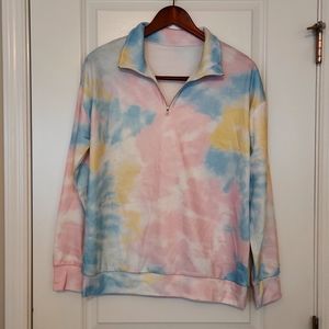 Tye dye half zip sweatshirt